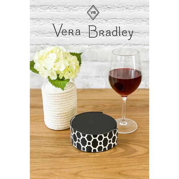 NEW Vera Bradley Laser-Cut Coaster Set in Midnight Geometric - Picture 1 of 5